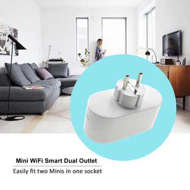 16A Tuya Smart Outlet WiFi Dual Plug EU 2 In 1 Socket Switch Smart Life APP Voice Timing Control Works With Alexa Google Home