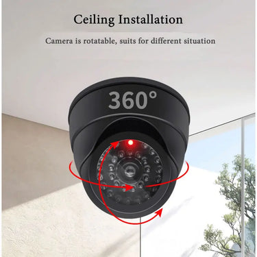 New Red Flashing LED Light Black/White Dummy Conch Camera Home Office Surveillance Security System Fake CCTV Security Camera